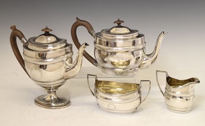 Lot 271 - George III silver four-piece tea and coffee service