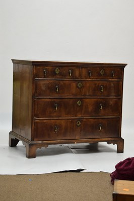 Lot 632 - Early 18th century walnut chest of drawers