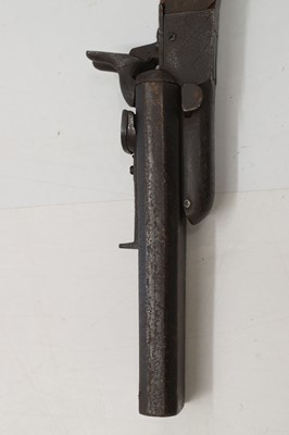 Lot 373 - Spanish 12mm double barrel pin-fire pistol