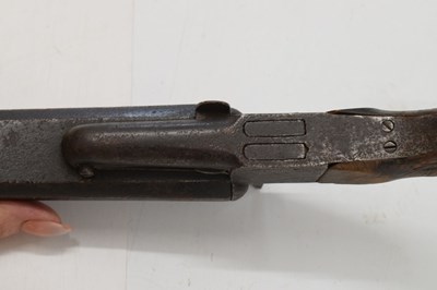 Lot 373 - Spanish 12mm double barrel pin-fire pistol