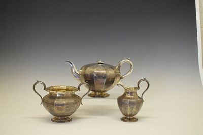Lot 98 - Victorian silver three-piece tea set
