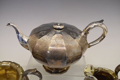 Lot 98 - Victorian silver three-piece tea set