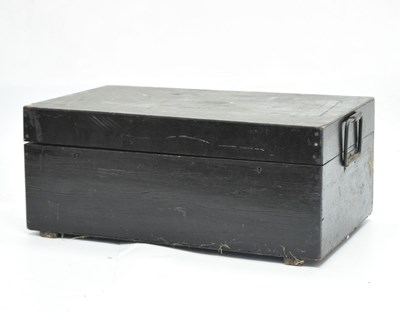 Lot 663 - Black painted wooden trunk/chest