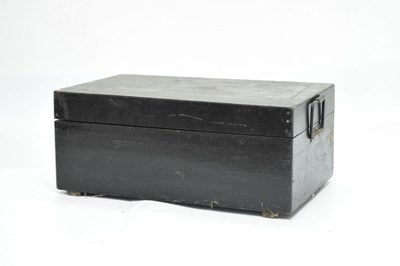 Lot 663 - Black painted wooden trunk/chest