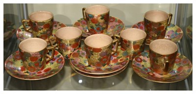 Lot 302 - Eight Japanese coffee cups and  eight saucers