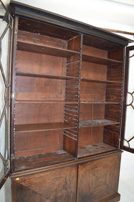 Lot 82 - Early to mid 19th century mahogany Estate-made bookcase on cabinet