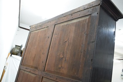 Lot 82 - Early to mid 19th century mahogany Estate-made bookcase on cabinet