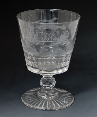 Lot 51 - Early 19th century engraved glass rummer