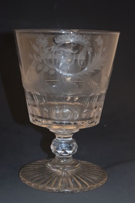 Lot 51 - Early 19th century engraved glass rummer