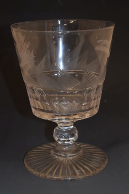 Lot 51 - Early 19th century engraved glass rummer