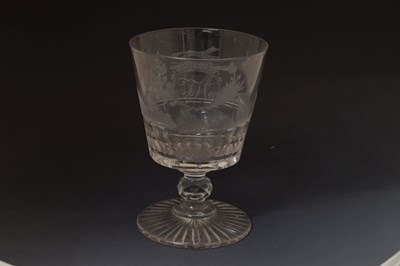 Lot 51 - Early 19th century engraved glass rummer