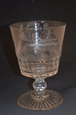 Lot 51 - Early 19th century engraved glass rummer