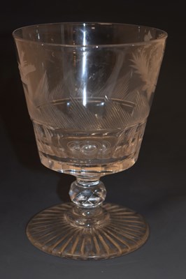 Lot 51 - Early 19th century engraved glass rummer