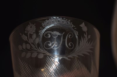 Lot 51 - Early 19th century engraved glass rummer