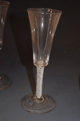 Lot 47 - Pair of opaque twist wine or cordial glasses
