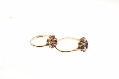 Lot 14 - Two 9ct gold gem-set dress rings