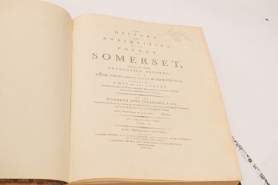 Lot 9 - Collinson, John - History and Antiquities of the County of Somerset, 1791, 3 vols.