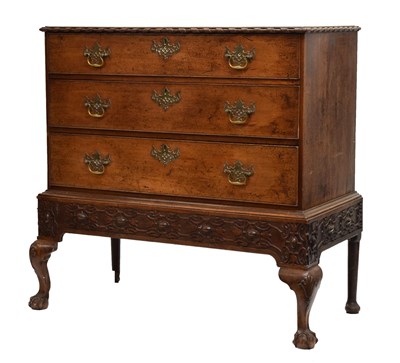 Lot 77 - Ex Marston Park, Frome - Mid 18th century mahogany chest on stand