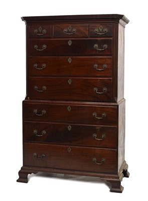 Lot 79 - George III mahogany chest-on-chest