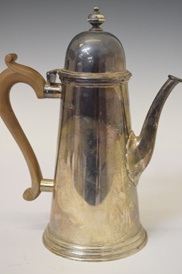 Lot 32 - Elizabeth II silver coffee pot in the early Georgian manner