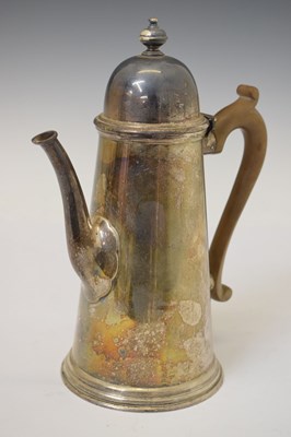 Lot 32 - Elizabeth II silver coffee pot in the early Georgian manner