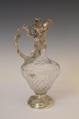 Lot 39 - Elizabeth II silver-mounted claret jug with vine leaf decoration