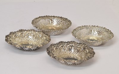 Lot 188 - Two pairs of silver bon bon dishes