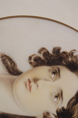 Lot 23 - Watercolour and pencil portrait study of Julia Bruce