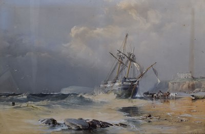 Lot 29 - Samuel Phillips Jackson (1830-1904) – Boat beached in a storm