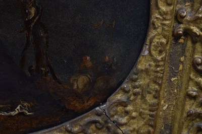 Lot 27 - Florentine School, 17th century  - Oil on slate – Christ mourned by the three Marys