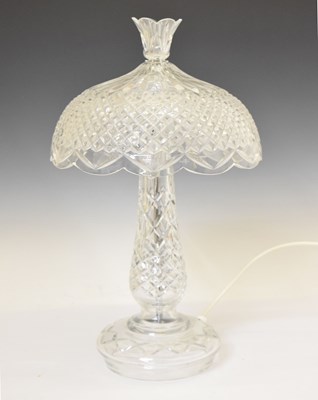 Lot 411 - Waterford 'Achill' cut crystal table lamp and shade