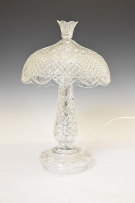 Lot 411 - Waterford 'Achill' cut crystal table lamp and shade