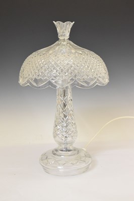 Lot 411 - Waterford 'Achill' cut crystal table lamp and shade