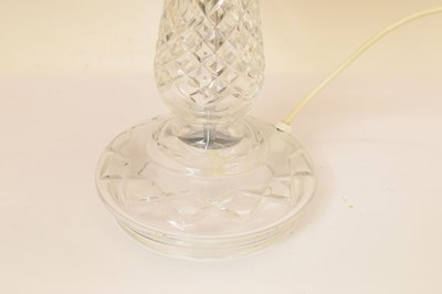 Lot 411 - Waterford 'Achill' cut crystal table lamp and shade