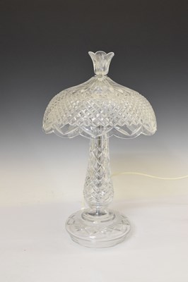 Lot 411 - Waterford 'Achill' cut crystal table lamp and shade