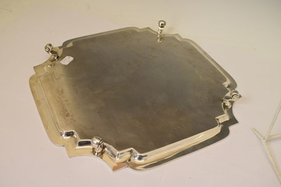 Lot 269 - Elizabeth II silver salver of shaped square form