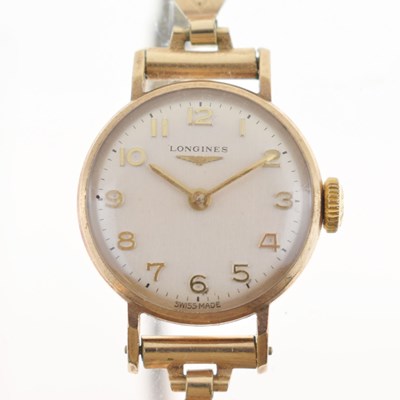 Lot 201 - Longines - Lady's 9ct gold cased cocktail watch