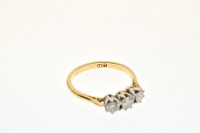 Lot 14 - Diamond three-stone ring, stamped '18ct'