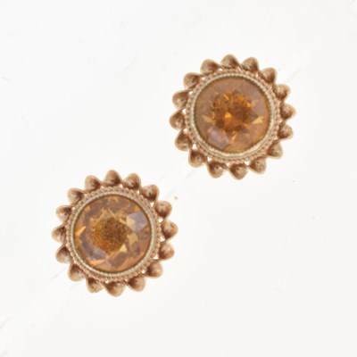 Lot 169 - Pair of citrine 9ct gold ear studs