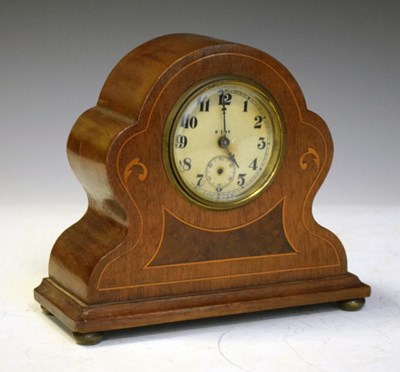 Lot 530 - Edwardian inlaid oval occasional table and clock