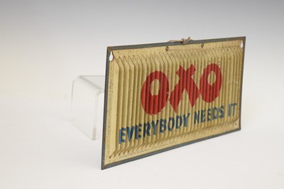 Lot 243 - Oxo tin plate three-way advertising sign