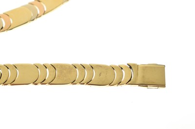 Lot 160 - Italian three-colour collar and matching bracelet