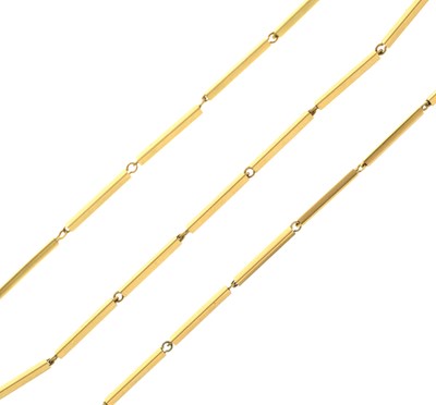 Lot 120 - Yellow metal bar link necklace