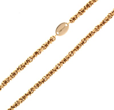 Lot 122 - Italian fancy link gold necklace, tagged 'Baraka'
