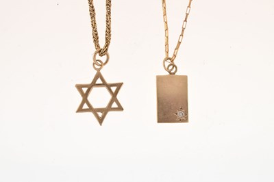 Lot 47 - Star of David pendant and fancy necklace