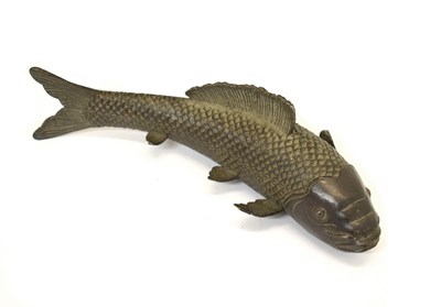 Lot 474 - Japanese bronze model of a carp