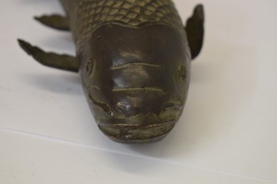 Lot 474 - Japanese bronze model of a carp