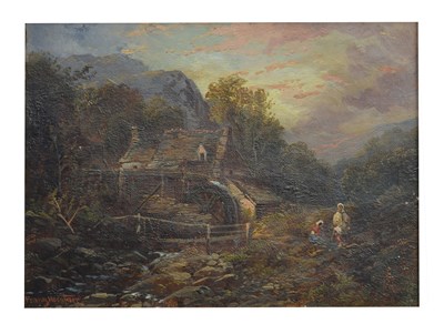 Lot 542 - Franz Hoepfner, (1853-1893) - 'Old Mill near Llanberis, North Wales'