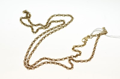 Lot 48 - 9ct gold double belcher-link necklace
