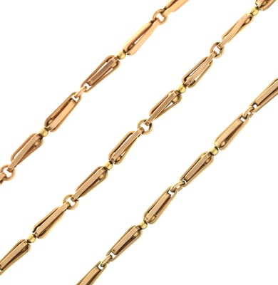 Lot 130 - 9ct gold fancy link necklace